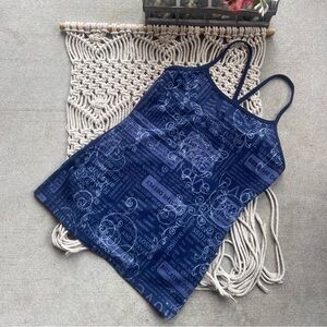 Lululemon Power Y Tank Top Navy Manifesto Print Size 6